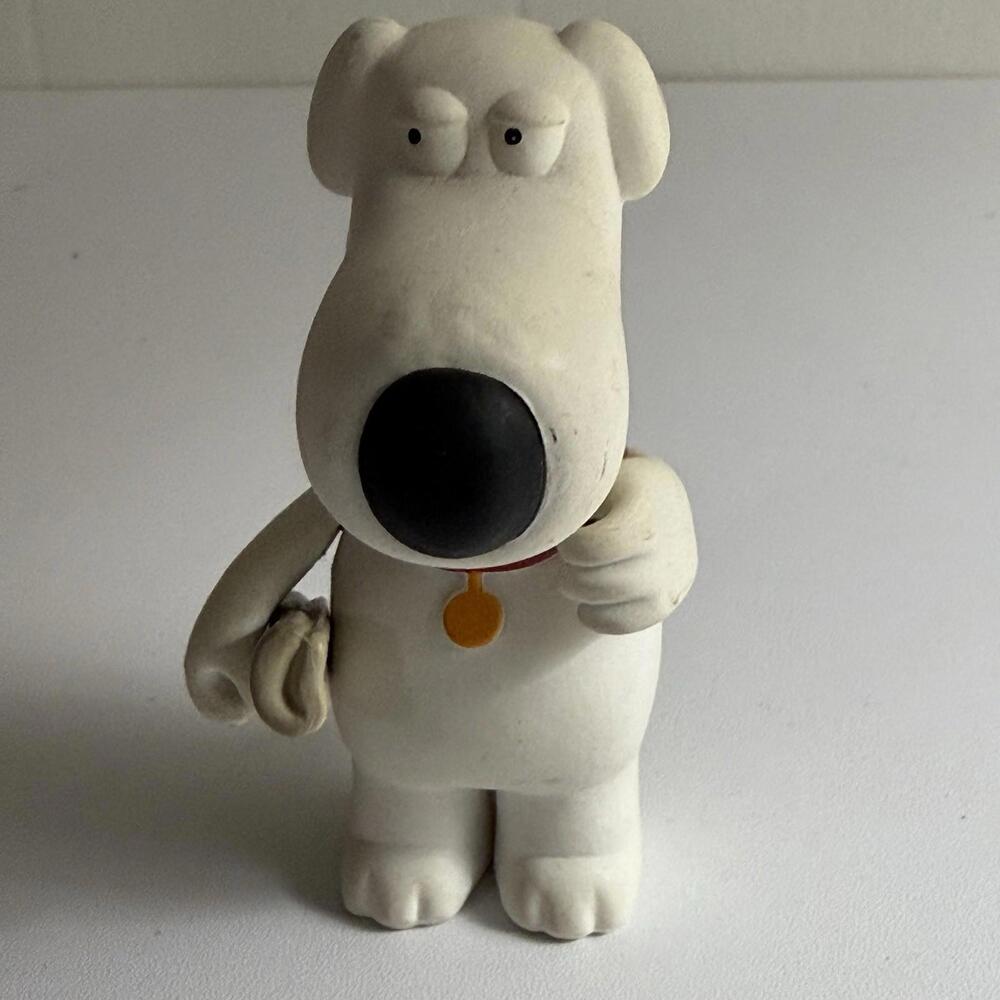 Family Guy Brian Griffin Figurine 3.25" Movable Cup Newspaper 2013 Fox